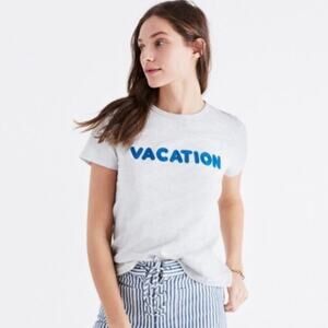 Madewell “Vacation” Light Gray T-Shirt